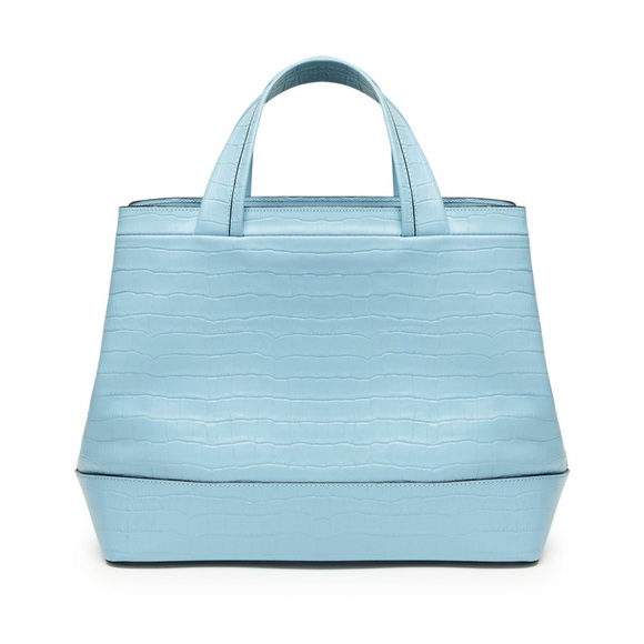 SALE🌻HAYWARD made in New York pyramid tote in blue embossed crocco ✨ - Picture 10 of 16